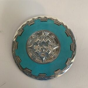 VTG Choen Mexico 925 Sterling with Turquoise Inlay Pendent/Brooch